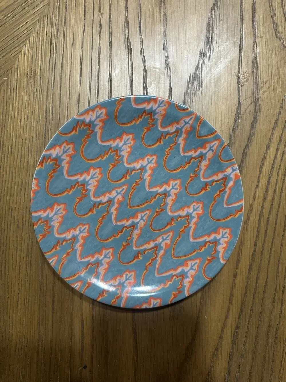 Anthropologie Chelsea Canape Geo Plate Turquoise Geometric Side Dish